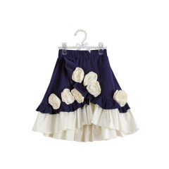 Baby girl's winter beautiful small flowers embroidered  ruffle multi layers skirt