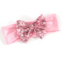2018 latest hot selling baby bow sequin headbands with big bowknot baby hair accessories