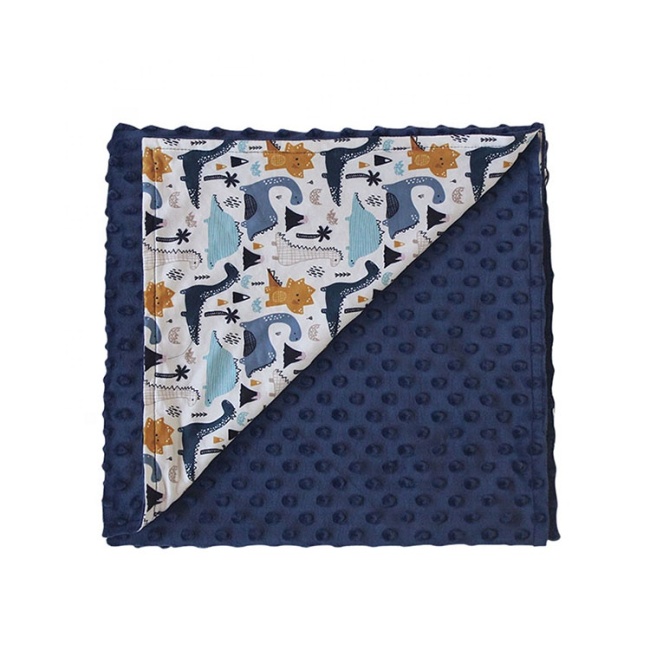 2021 hot trend super soft flower dinosaur print fabric baby swaddle blanket