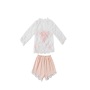 Fashion Kids Baby Girls Outfits Flower Embroidered Short Sleeve Shirt And Shorts 2 Pieces Sets