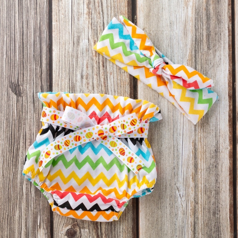 2021 korean cute cotton breathable  bow bloomer headband baby girl boutique clothing set