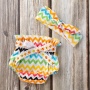 2021 korean cute cotton breathable  bow bloomer headband baby girl boutique clothing set