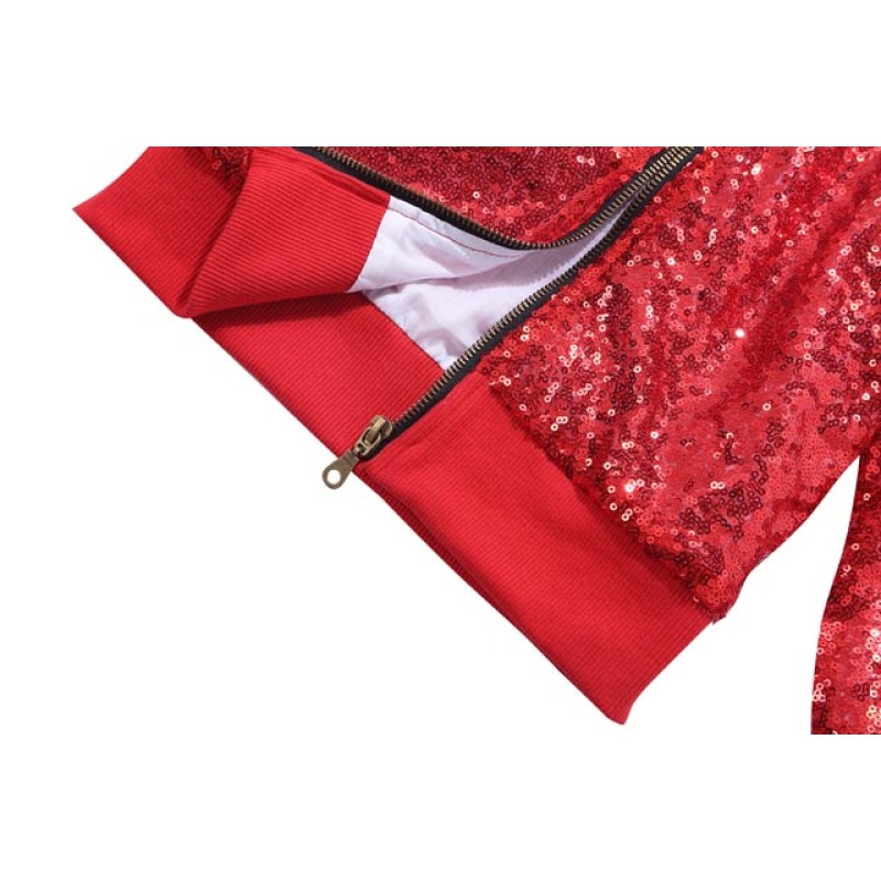 Christmas Girl sequin Red Coat Children Solid Casual clothes  kids Baby Girl coat and jacket