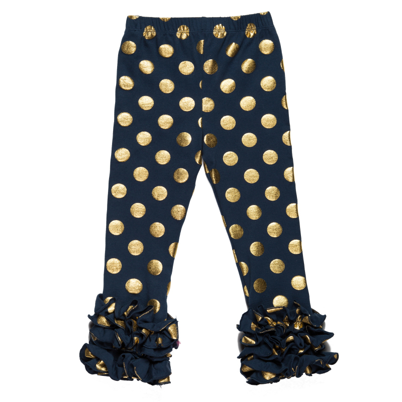 Cotton Knit Baby Pants Pattern Polka Dot Kids Children Girls Baby Icing Ruffle Leggings