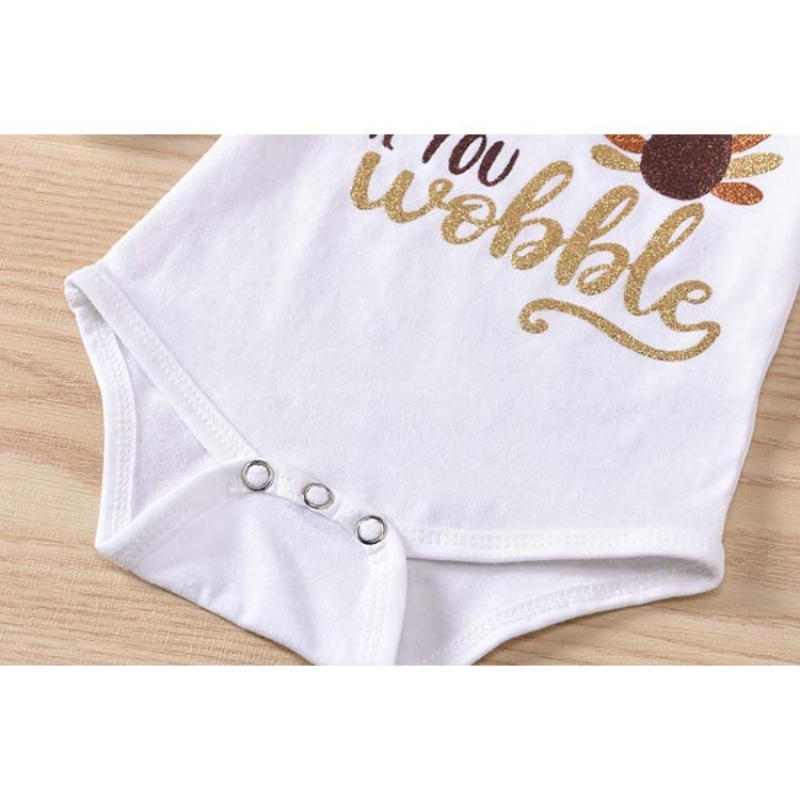 Thanksgiving new design organic baby romper 100% cotton newborn clothes set