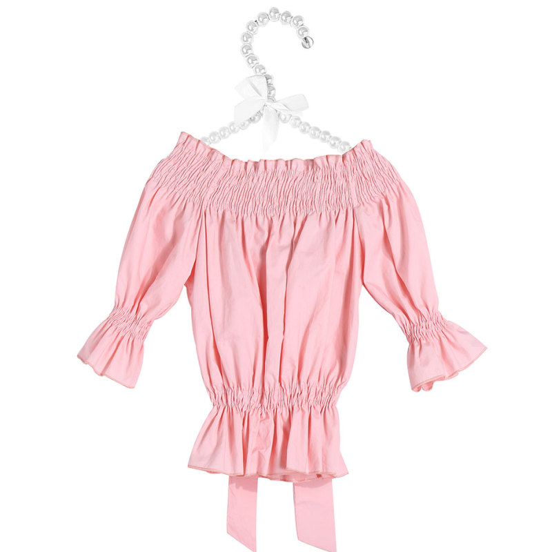 High  Quality Fashion  Baby Girl Summer Clothes Wholesale Bow Knot Smocking Children Top For Girl
