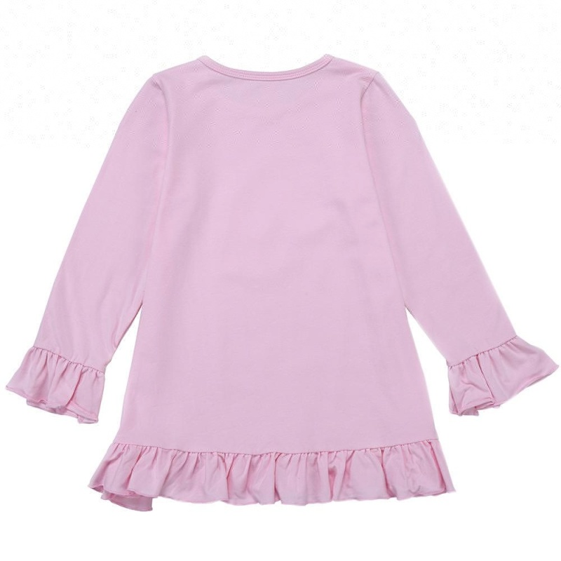 In stock birthday party long sleeve girl top wholesale toddler ruffle girl unicorn shirt