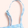 2021 summer modest blue swimwear plaid string bikinis