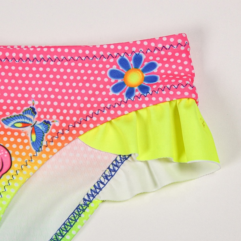 New colorful designer inspired high waist two piece bikini cartoon swimwear