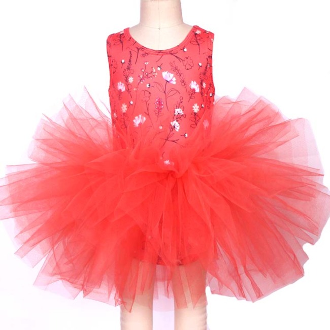 Wholesale Sleeveless Floral Vintage Dance Children's Performance Dress