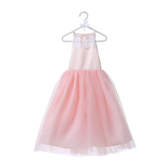 Maxi little girls sleeveless lace pure white  girls tulle dress kids children clothes