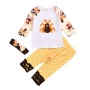 2021 long sleeve cotton turkey cartoon 2 piece baby clothing sets