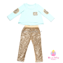 Factory Sale Baby Autumn Outfits Long Sleeves Cotton Top With Sequin Leggings