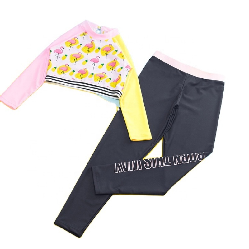 2021 high quality exclusive desinger girls swimwear flamingo swimsuit