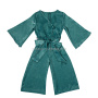 2018 Hot sale long sleeve romper jumpsuit latest design for girl with belt