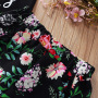 Wholesale Summer Baby Girls Suspender Shirts and Floral Patterns Printed Shorts Set