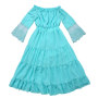 New fashion beautiful kids clothes party hand made pink flower baby girl dress blush