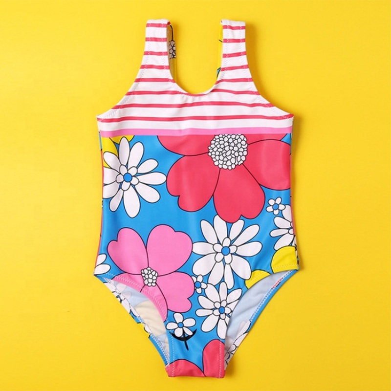Novelty fashion trendy breathable one piece girls kids zebra bikini