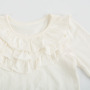 Girl O-neck Double Ruffle Tunic Little Girl White Model Top 100 Children's Clothing Summer 2018
