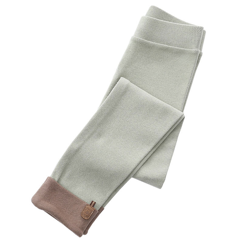 KAPU ribbed knit cotton warm plain leggings and tights for girl kids
