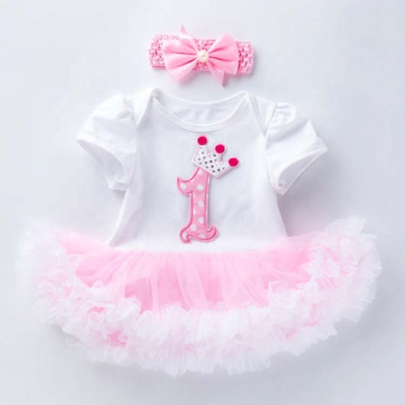 Hot Sale Toddler Girl Pink Design Cotton 2 Piece Romper Set For Birthday