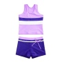 Popular three piece baby girls sport style ruched bikini swim wear
