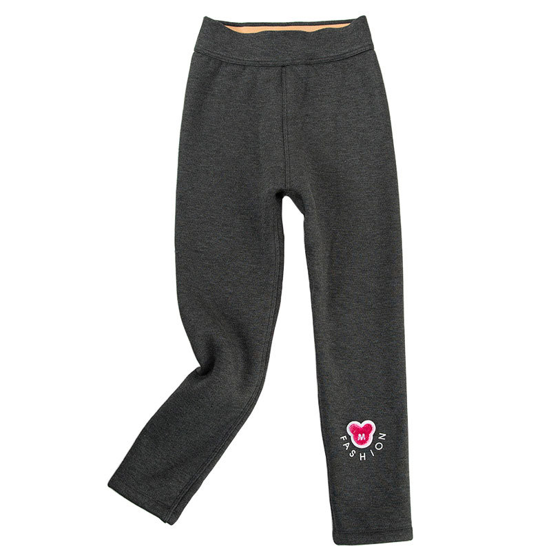 KAPU Winter Black Plain Cotton warm kids girl leggings