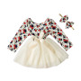 Wholesale Cotton Baby Girl Boutique Dresses With Headband Set 