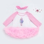 Wholesale Long Sleeve Girl Tutu Dress With Headband Outfit Set For Children Birthday Party 