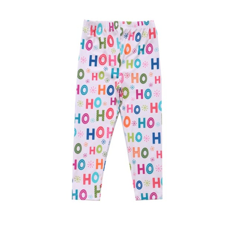 Christmas Baby Girls Full Pants Kids Boutique Floral Leggings Pants Wholesale