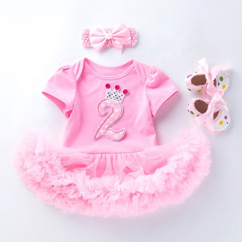 Wholesale High Quality Cotton Girls Toddler Clothing Sets For Birthday Party 