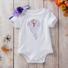 2021 white cute breathable halloween embroidered plain baby rompers