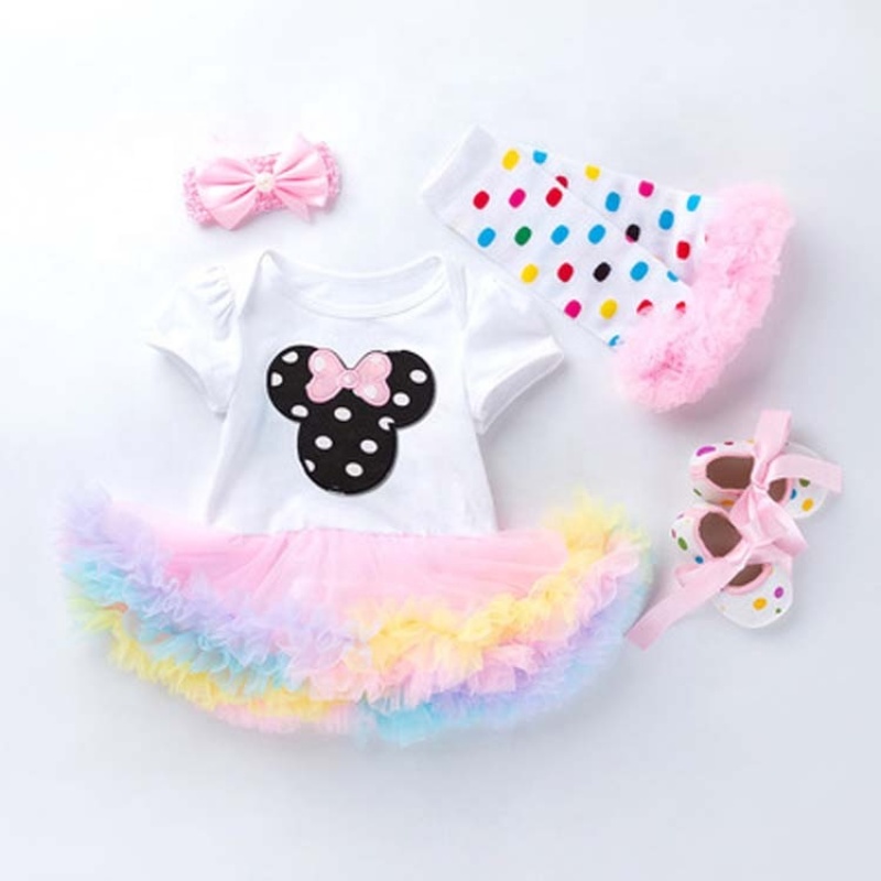 Wholesale Boutique Children Girl Birthday Tutu Dress Outfit Set With Baby Shoes And Leg Warmer And Headband 