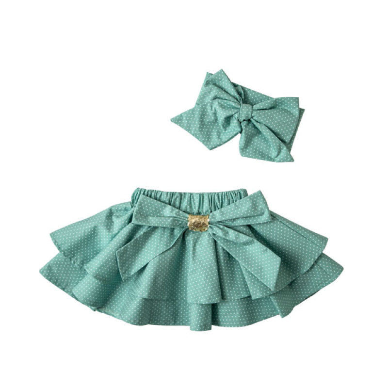 Girls Hot Skirt Polka Dot Baby Clothes Girls Skirt And Headband Set Kids Summer Clothing