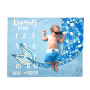 KAPU Photography Thick Fleece Monthly  Milestone Wings Flower Baby blanket Blanket