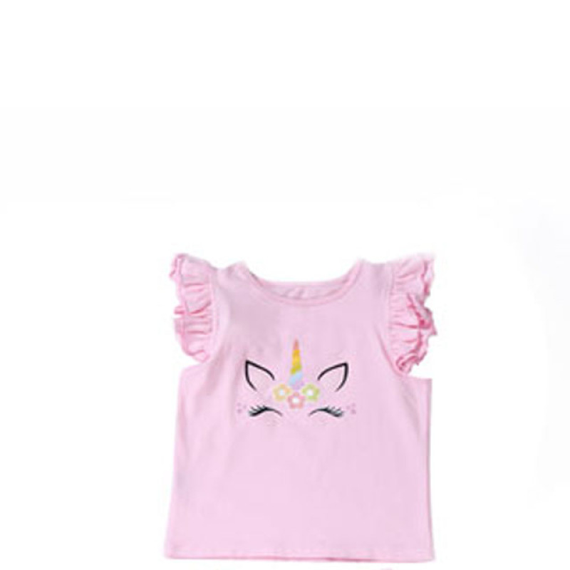 New brand Special Design Unicorn Printed Pink Girls Shirts baby girl shirts