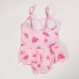 Wholesale little girls cute pink swimwear fruit ruffle children's bikini