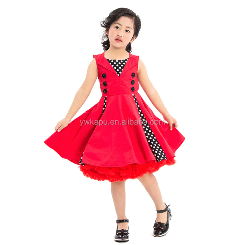 1950's Baby Girl Dresses New Style Beautiful Long Frocks Casual Formal Boutique Sock Hop Dresses 
