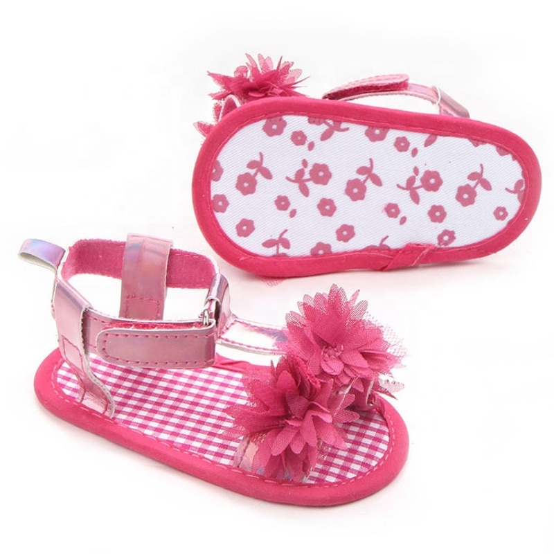 2021 trendy newborn baby shoes flower ankle-wrap sandals