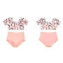 2021 boutiques little girls pink swimsuit swimwear girl sleeve bikini