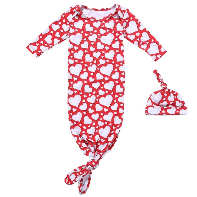 Lovely Mermaid Style Baby Girl Long Sleeve Sleepwear Gown with a Cute Hat