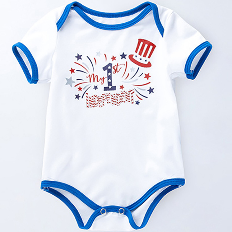 Factory customerized 4th of July cotton baby boys romper