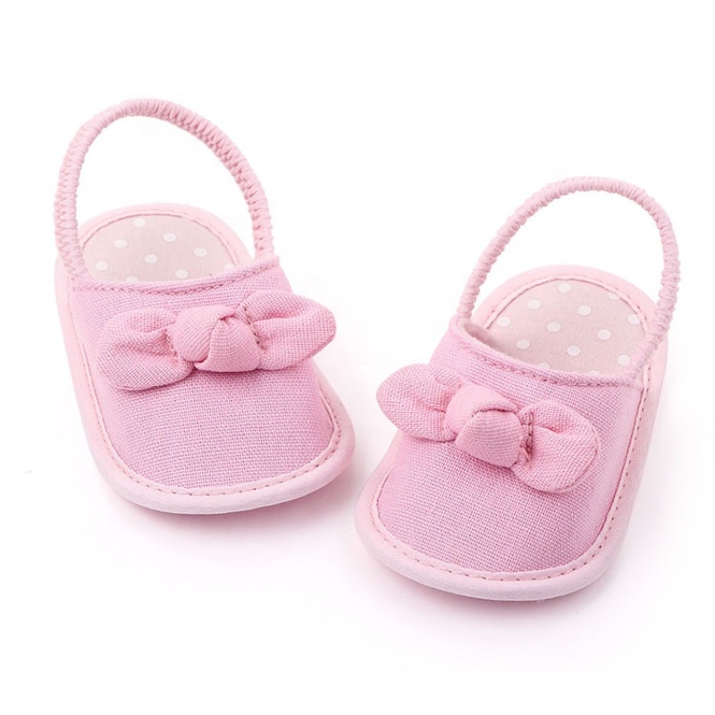 New design customized slide-on solid color bow sandals