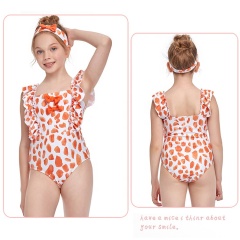 2021 high quality summer ruffle little girls bikini color swimwear