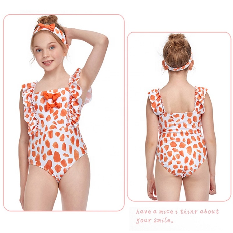 2021 high quality summer ruffle little girls bikini color swimwear