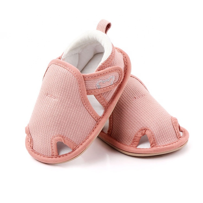 Hot selling baby solid color breathable shoes cotton outdoor sandals