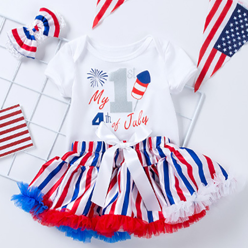 wholesale 4th of July baby romper legwarmers outfit