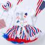 wholesale 4th of July baby romper legwarmers outfit