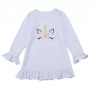 In stock birthday party long sleeve girl top wholesale toddler ruffle girl unicorn shirt