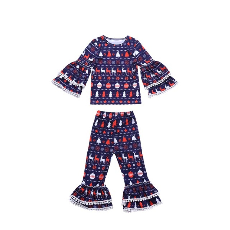 Wholesale Kids Girls Fall Boutique Ruffle Bell Outfits